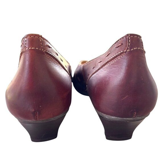 Pinkolinos Brown Cut Out Shoes Spanish Design Kitten Heel Size 39 / 8.5-9 - Picture 3 of 10
